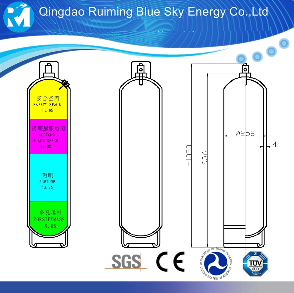 Welding Gas C2h2 Made of High Quality Steel Cylinder