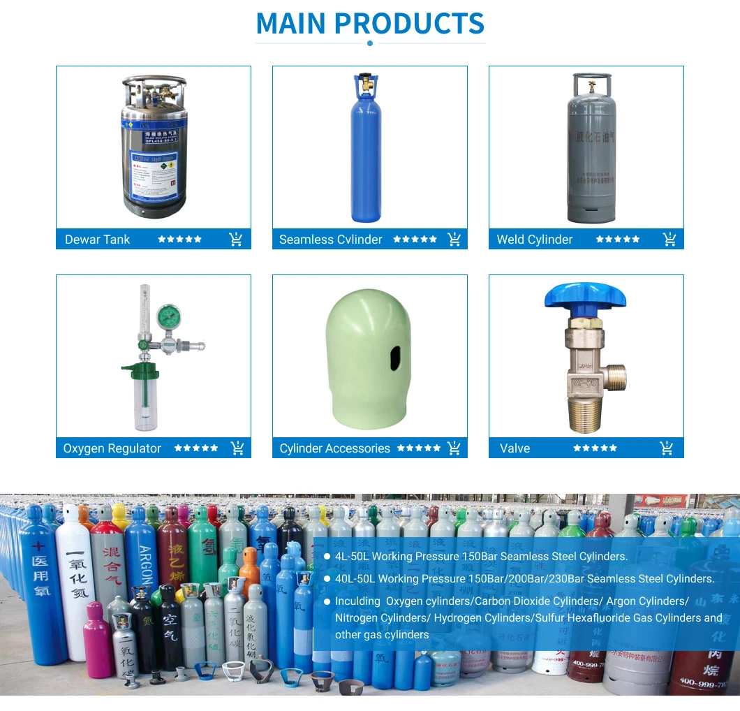 15L Seamless ISO Tped Steel Portable Helium Gas Cylinder